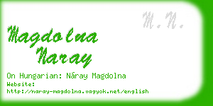 magdolna naray business card